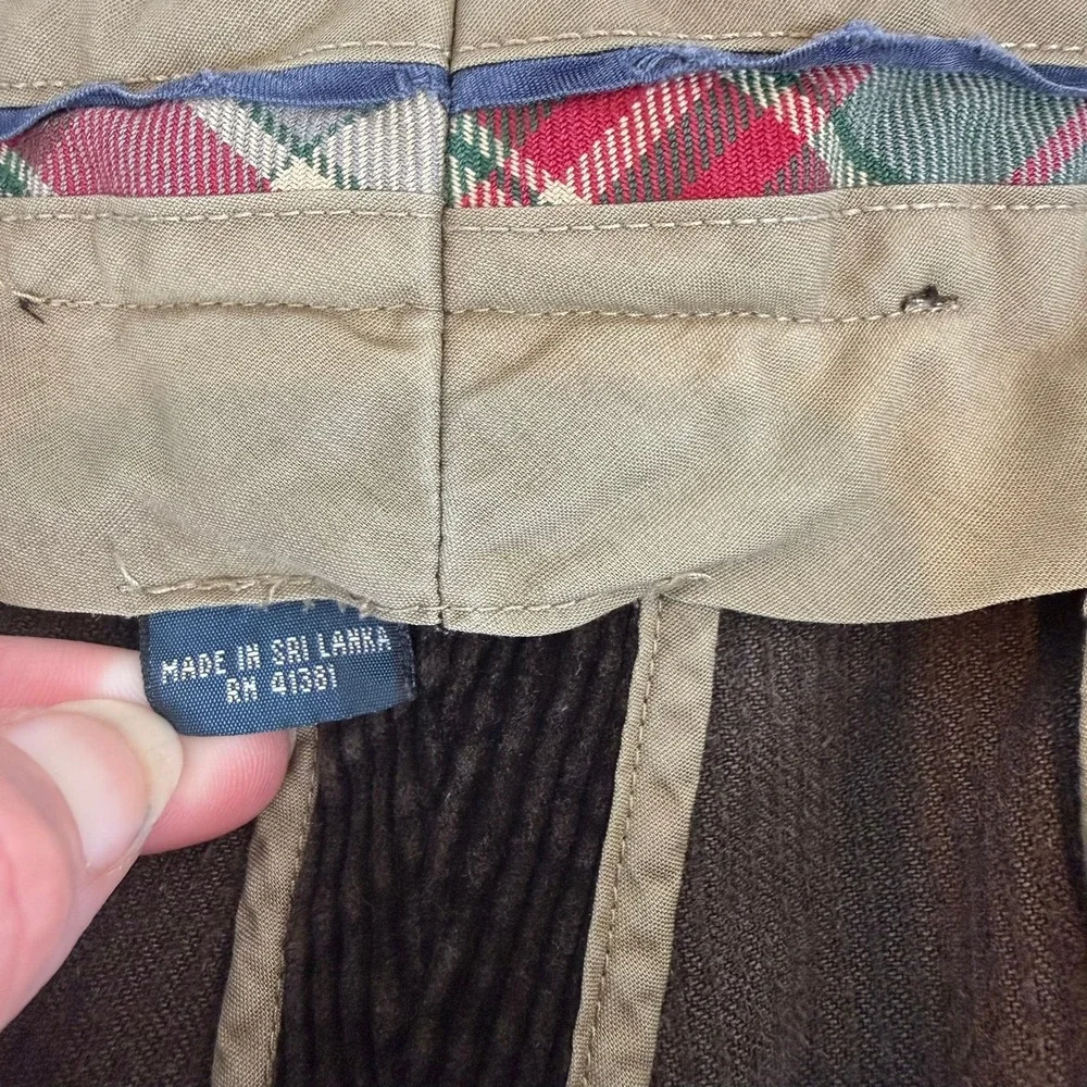 Vintage VTG Polo Ralph Lauren Andrew Corduroy Pleated Pants‎ Mens 35x30